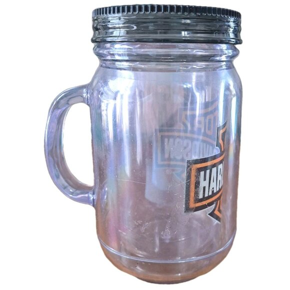 Harley-Davidson Clear Mug With Lid and Straw Hole - NO STRAW - Picture 4 of 7